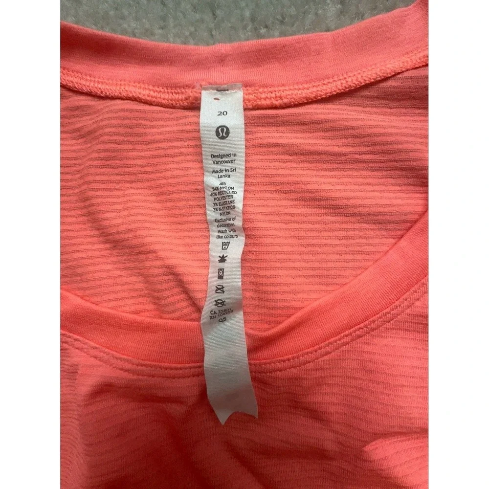 NEW Lululemon Swiftly Tech Long Sleeve 2.0 * Race Size 20 Sunset